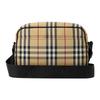 Burberry Borsa a tracolla vintage a quadri in nylon per fotocamera, finiture in lussuosa pelle nera, tracolla regolabile, borsa a tracolla per uomo, per uso quotidiano e da viaggio 80697601