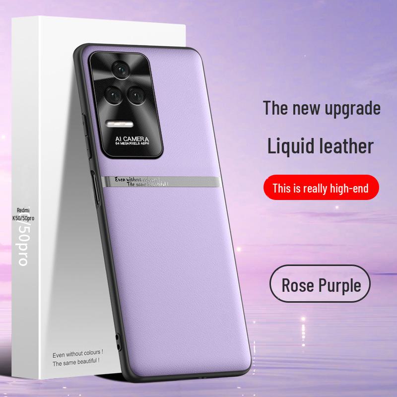 Liquid Leather Case for Redmi K50 Pro - Anti-Fall & Anti-Fouling Protective Cover, Ships Individually