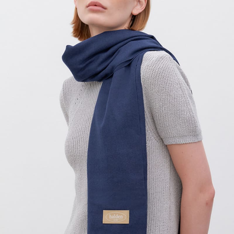 

халден солидный мягкий шарф (M027_темно-синий) navy