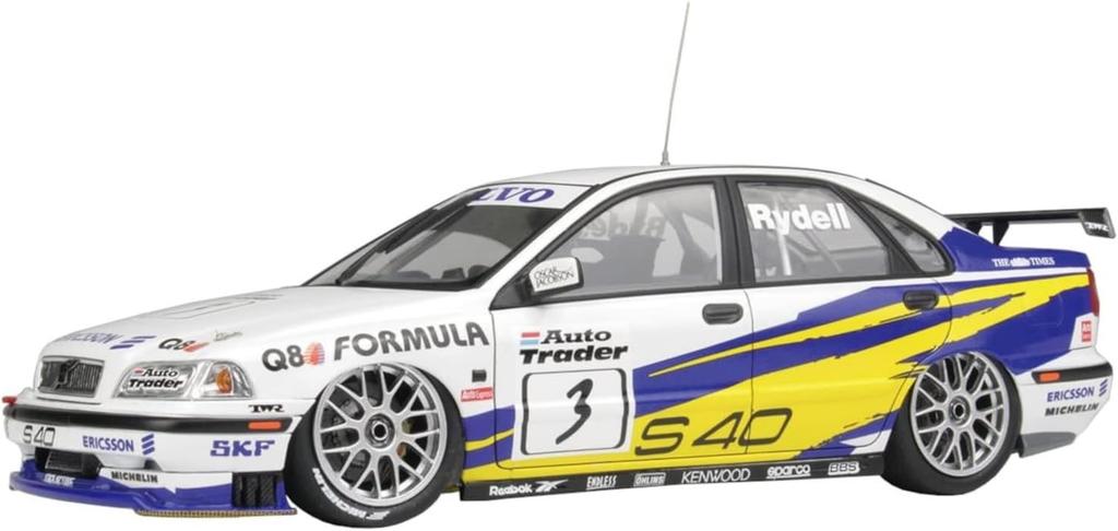 Scale Volvo S40 1997 BTCC Browns Hatchback Winner Plastic Model Kit with 3D Printed Front Grille and Bonnet Pins Platz/NuNu 1/24 (PN24034HE)
