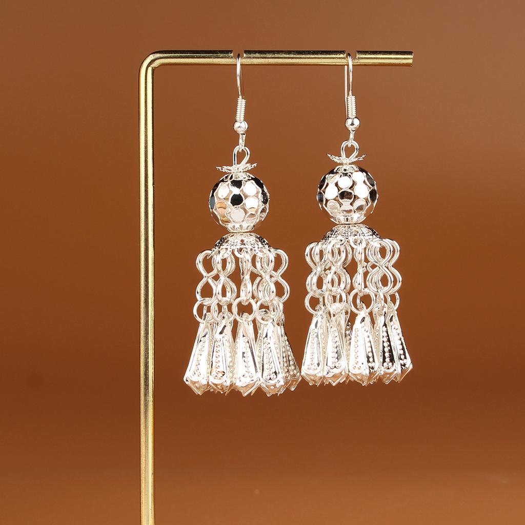 Turquoise Earrings Bohemian Drop Ear Earrings with Tassels, Geometric Alloy, Retro Style, Boastful Ear Accessories