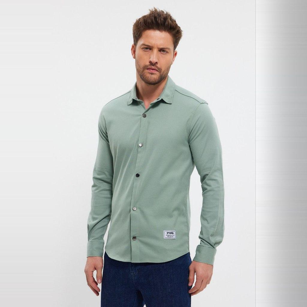 DeepSEA Slim Fit Long Sleeve Buttoned Cotton Shirt 2403012