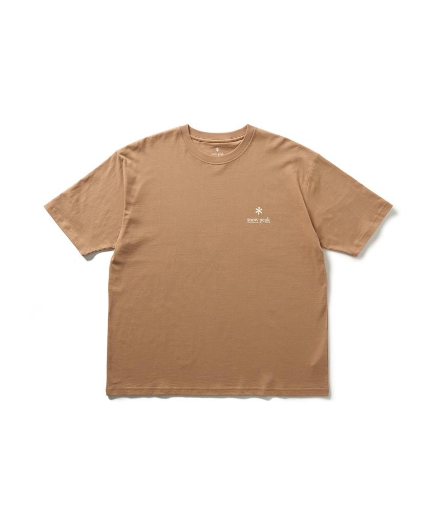 Snow Peak Soft Cotton Relaxed Logo Short Size Orange T-Shirt TS-25AU006, Sleeve, Men's/Women's, S,