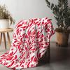 Red Floral Pattern Blanket Decorative Bedspread Luxury Soft Fleece Throw Blanket Sofa Cover Christmas Gift Home Decor