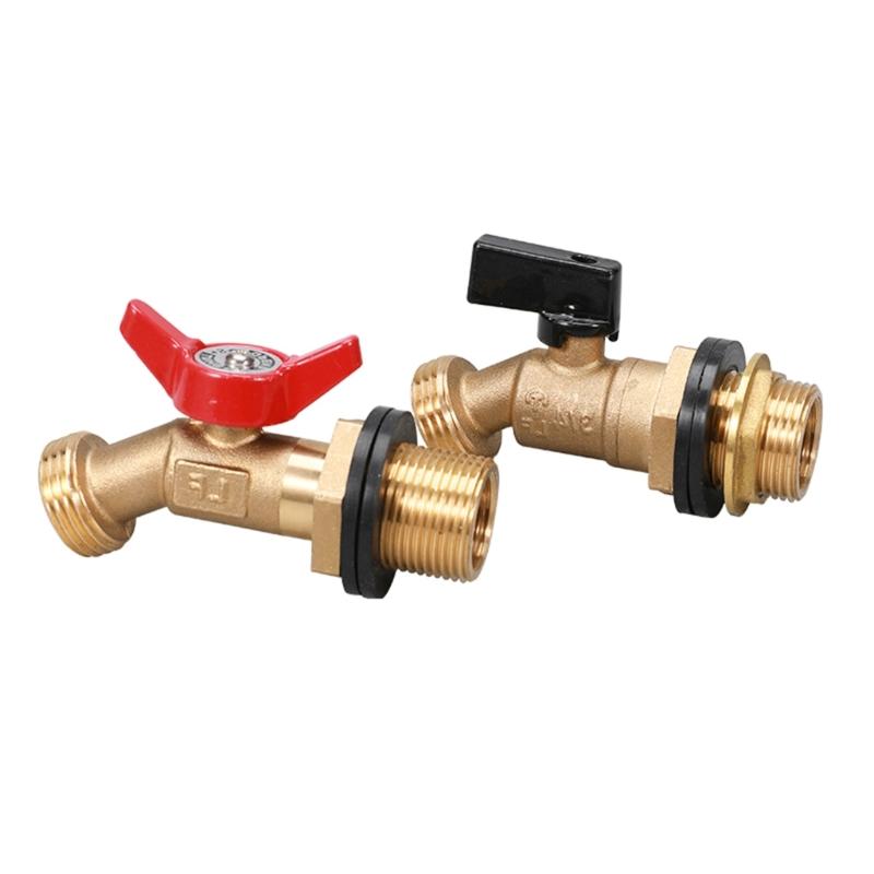 Sturdy Brass Rainwater Tap Connectors for Home Renovations Pipe Fittings Water Accessories with Random Gasket Color