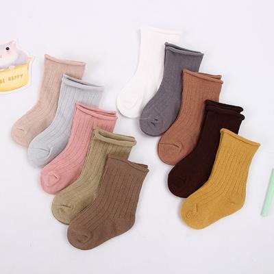 5 paare/los Baby Socken Kinder Jungen Mädchen Herbst Winter Warme Socken Rippen Einfarbig Kleidung Zubehör für 0-9 Jahre kind Herbst