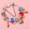 Colors Enamel Disney Princess Dress Charms Pulseiras for Girls Colorful Glass Beads Bracelets&Bangles Women Cartoon Skirt Dangle