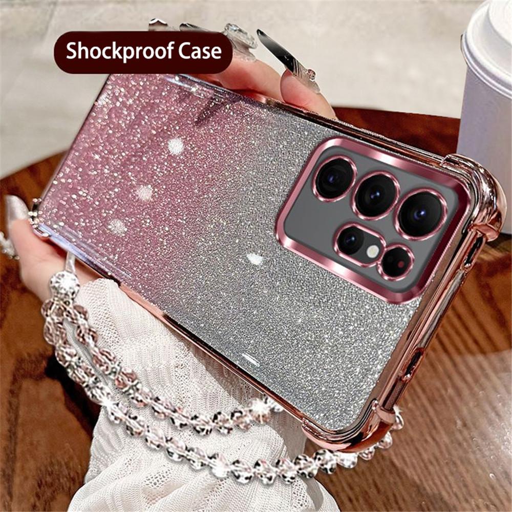 

Роскошный градиентный блестящий противоударный чехол для Samsung A53 A52 A32 A13 A23 A33 A73 A12 A22 A03Core A51 с кристальным браслетом For Samsung A13 (4G) розовый