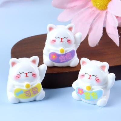 5 stuks/set Miniatuur Hars Schattige Gelukskat Micro Landschap Ambachten Ornamenten Huisdecoraties Dier Auto Decor Kameraccessoires Nieuw