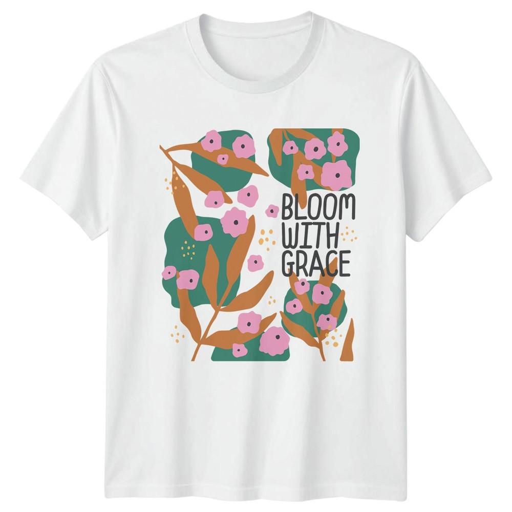 Bloom With Grace Unisexs TShirt Abstract Floral Birthday Gift For Her S
