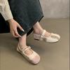 Fairy Fluffy Shoes Female Winter Wear 2025 New Korean Version of High-end Color Matching and Velvet Warm Flat Mary Jane Shoes