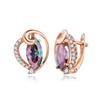 Orecchini a clip MINTHA Orecchini alla moda da matrimonio e da giorno Gioielli Orecchini in zirconia cubica per donne Orecchini color oro rosa