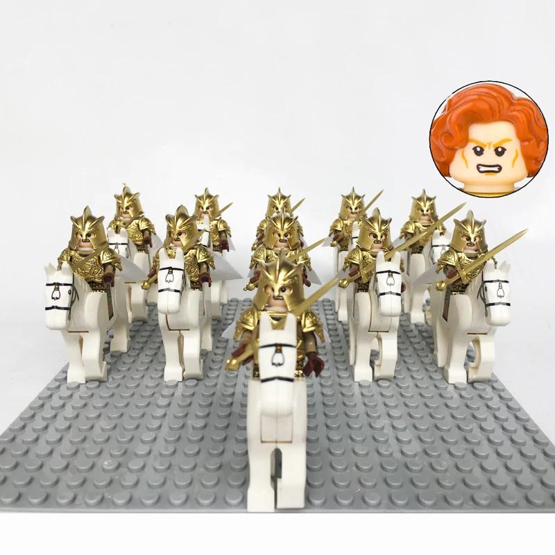 Medieval Roman Dynasty Commander Golden Warrior Spartan Solider Hawk Princess King Dragon Knight War Horse Figure Block Kids  Children Toy