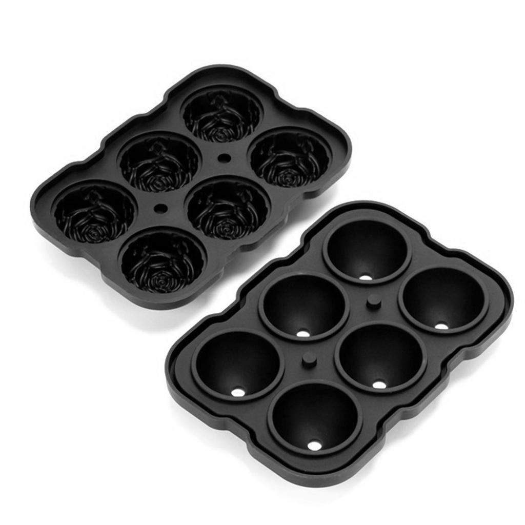 Ice Tray Ice Cube Ball Maker Mold Silicone Box Easy Release with Lid for Bar Home