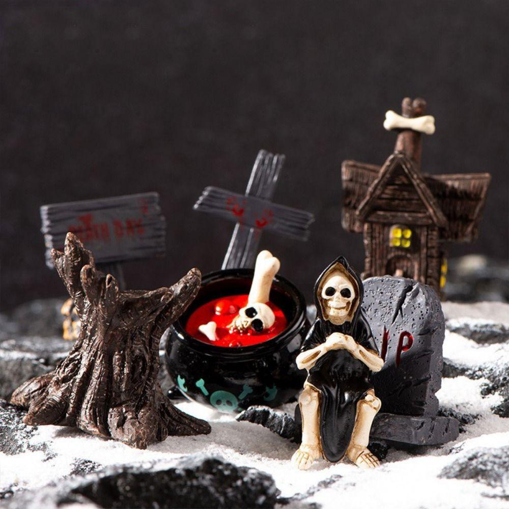 Cartoon Tombston Ornaments DIY Resin Festival Ornaments Halloween Small Ornaments  Easter Decor