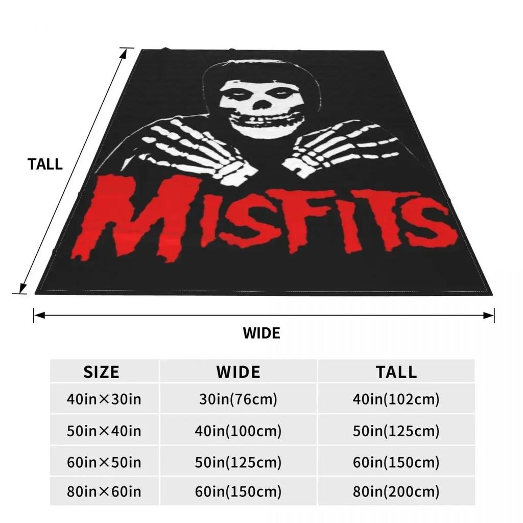 Misfits Horror Punk Rock Band Decke Korallenfleece Plüsch Dekoration Entspannend Leichte Überwurfdecken für Reisebettwäsche Überwürfe