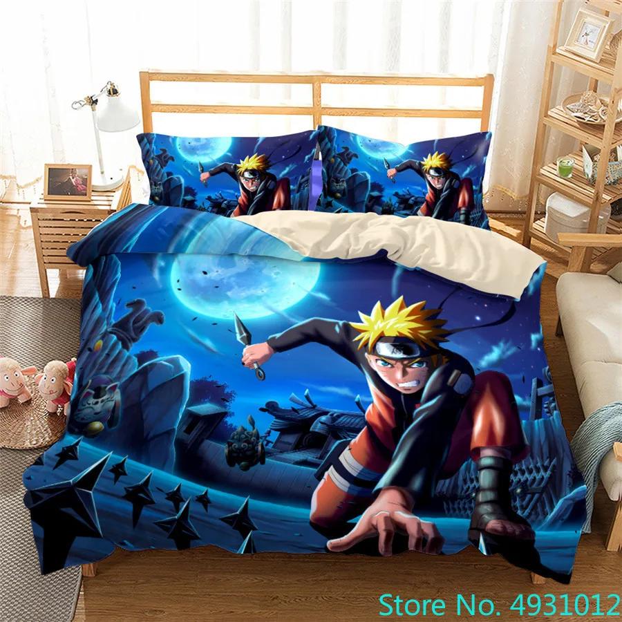 

N-Naruto Duvet Cover Set Anime Pillowcase Quilt Cover Bedding Bag Set Queen King Size 3D Digital Printing Kids Home Supplies AU Single(140*210cm)3pcs