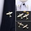 2Pcs Alloy Airplane Brooch Creative Small Airplane Alloy Brooch New Men's Shirt Collar Pin Women's Dress Jewelry Brooch Gift