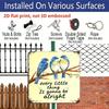 2D Flat 1pc Three Blue Birds on Branch Aluminum Hanging Plaque, "Every Little Thing Is Gonna Be Alright" Aluminum Wall Decor, Boho Farmhouse Garden