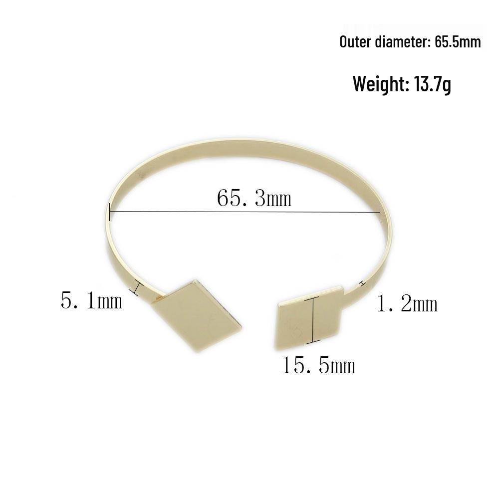 Geometric Square Adjustable Pure Copper Bracelet