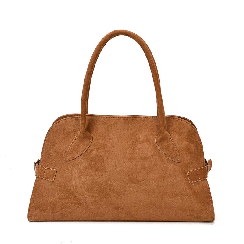 

2025 Осень/Зима Минималистичная Сумка из Матового Бархата - Модная, Универсальная, Вместительная Сумка для Поездок на Работу жёлтый/коричневый