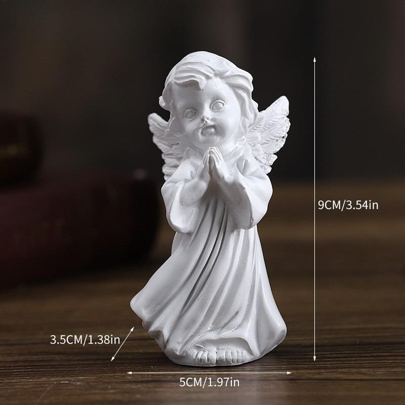 Retro Angel Ornament - White Little Angel Girl Desktop Decorative Item #2