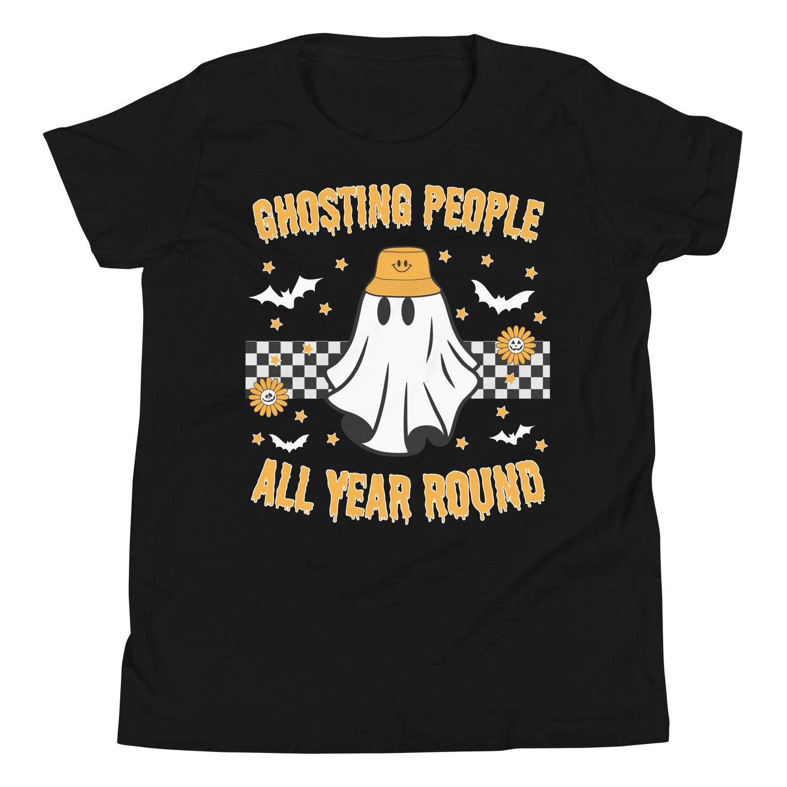 Ghosting People All Year Round Funny Spooky Halloween Ghost Costume T-Shirt 120