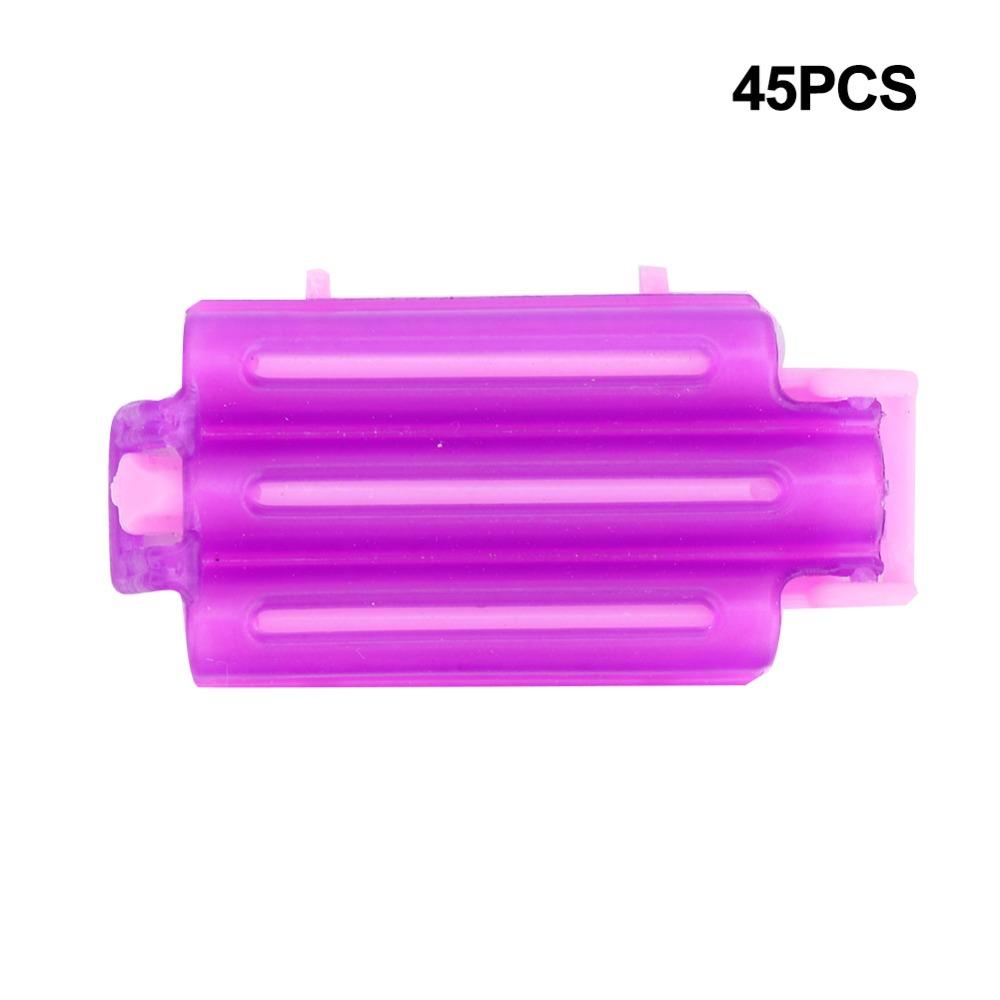45pcs PP Perm Rods Set Purple Pink Color Curly Hair Makers Hair Perm Clips  Salon Use