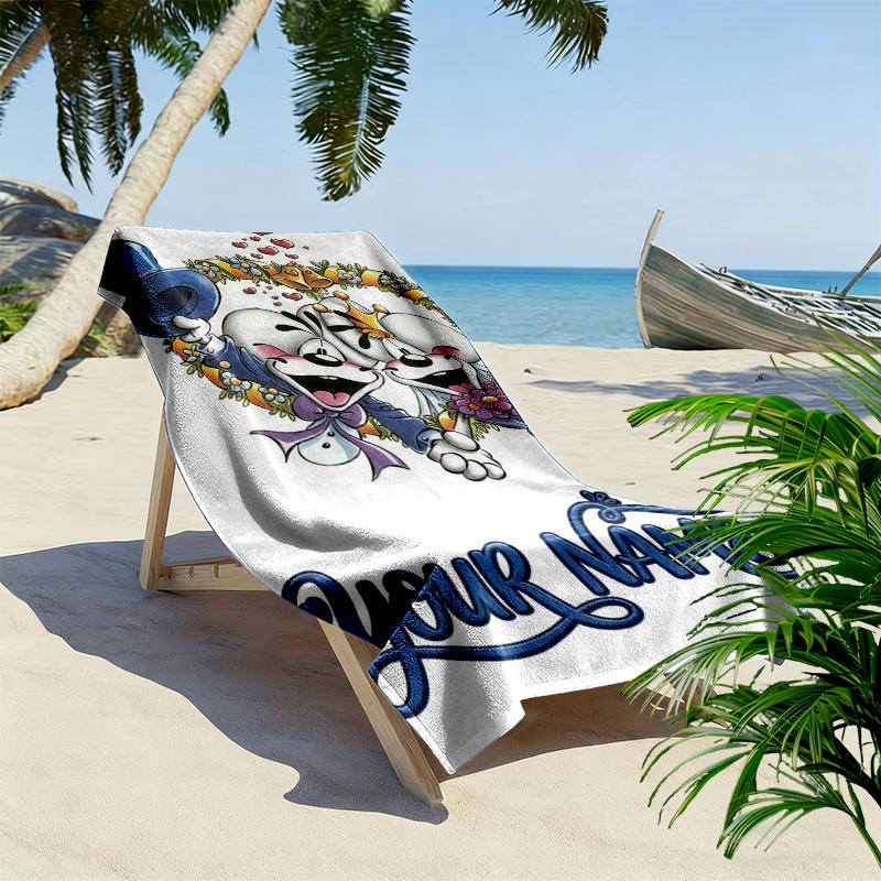 Personalisierbares Diddl-Print Strandtuch, Großes Weiches Schnelltrocknendes Handtuch für Strand Camping Schwimmen_xia