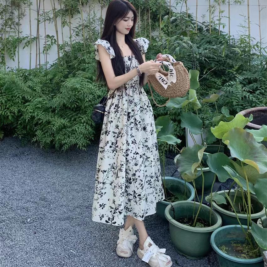 Summer 2024 Floral Fairy Tea Dress: Stylish Platycodon Design, Youthful Elegance for Any Occasion