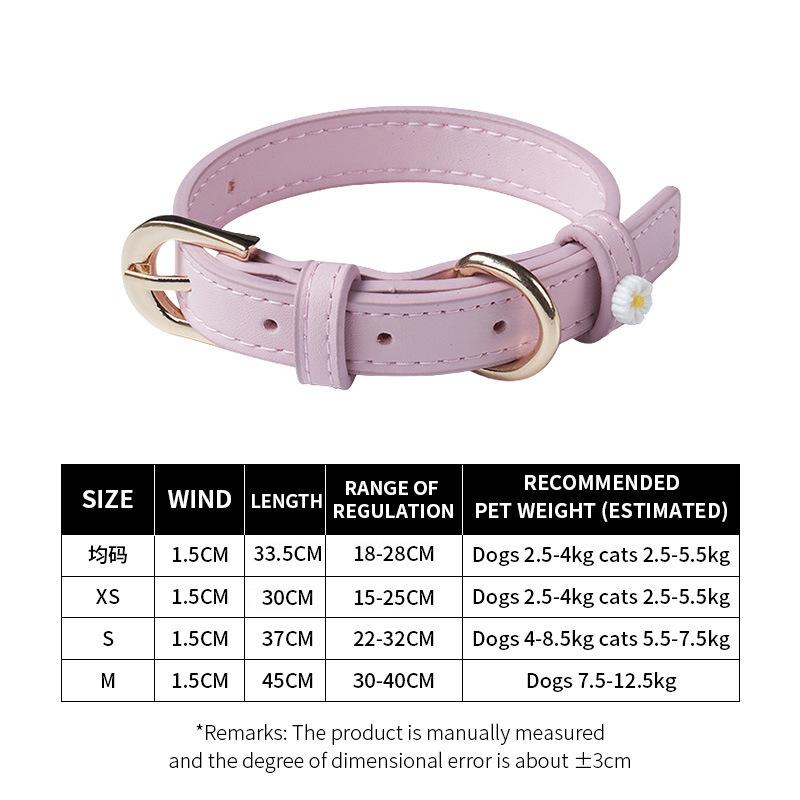 Streng ausgewählte neue Mikrofaserkunstleder kleine Gänseblümchen Katze Schmuckhalsband ultraleicht edel Haustierbedarf Halsband Auswahl