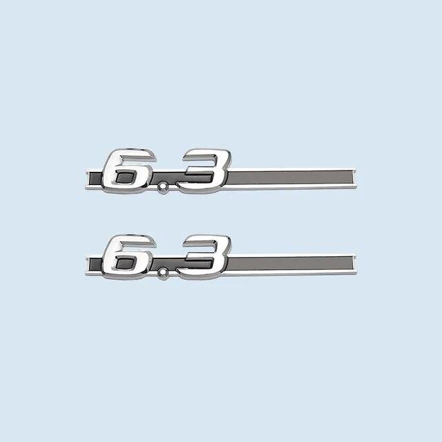 Chrome Glossy Black Letter C63 6.3 Fender Emblem Badge Car Sticker for Mercedes Benz AMG W207 W211 W212 W203 W204 W205 C63 E63