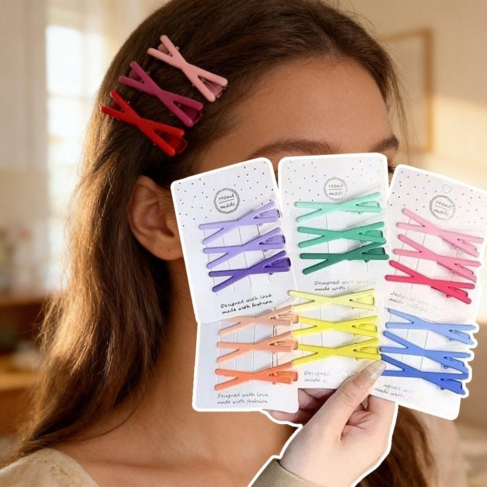 3Pc/Set Cross Hair Clips Geometry Duck Beak Clip Fashion Bang Clip  Hair Styling