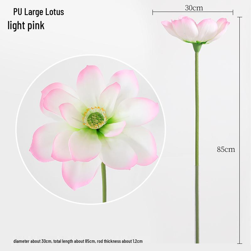 Realistic Lotus & Leaf with Stem Props - Artificial Water Lily Arrangement for Living Room Decoration
