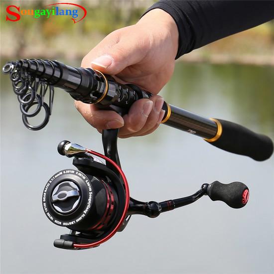 Buy Fishing Rod and Reel Combos Carbon Fiber Telescopic Rod with 14BB