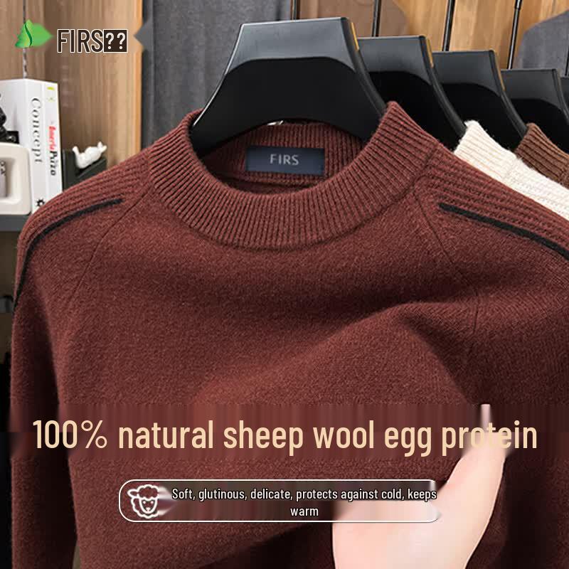 Men's 100% Wool Crew Neck Sweater