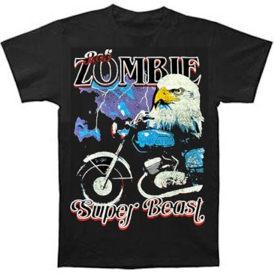 Rob Zombie Super Beast TShirt Biker Bald Eagle Cliche Shirt New M