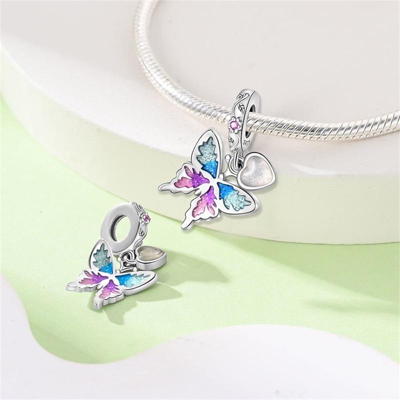 Copper Art Flower Shiny Zircon Series Charms Spacer Beads Suitable For Pan Original Bracelet Diy Party Jewelry