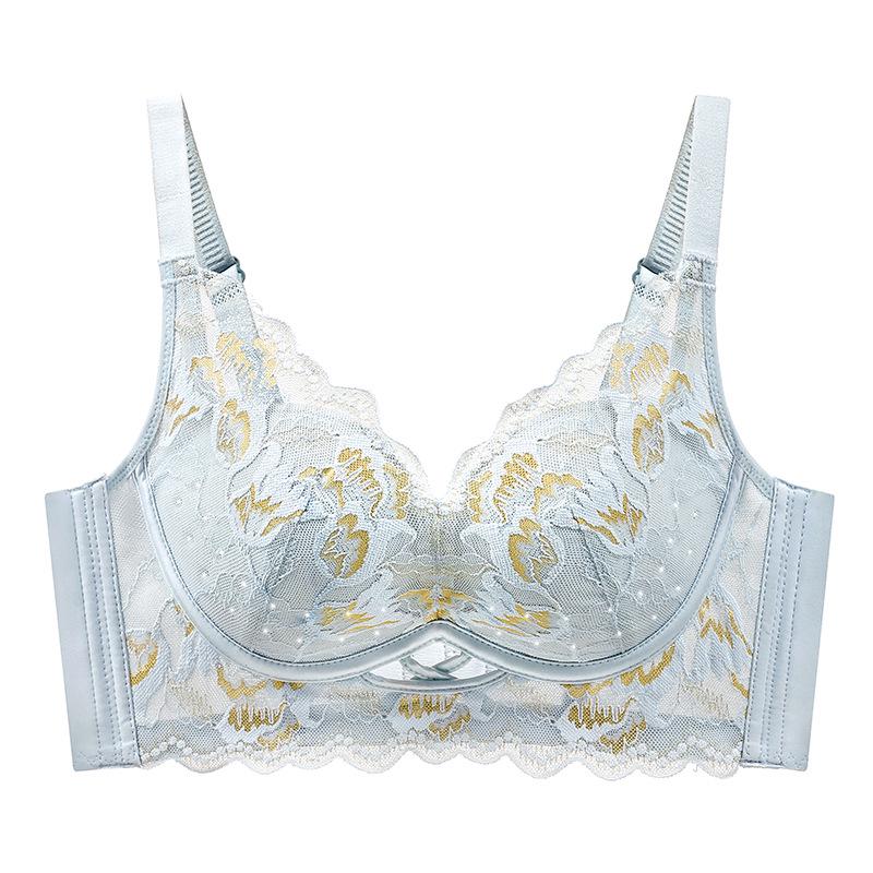 European & American Style Wireless Push-Up Lace Bra with Side Support - Comfortable & Breathable Women's Underwear