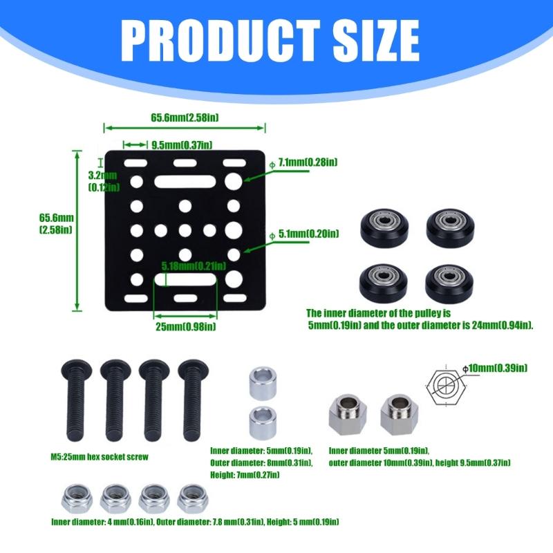 Durability V Wheel V Gantry Plate for Smooth Motion Enhances Stability in 3D Printer Framework Machinery Easy Installation