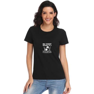 FANNOO Novelty T-Shirt for Women - Panda Graphic Print Tee Women's Cotton Tees Classic Short Sleeve Casual T Shirts