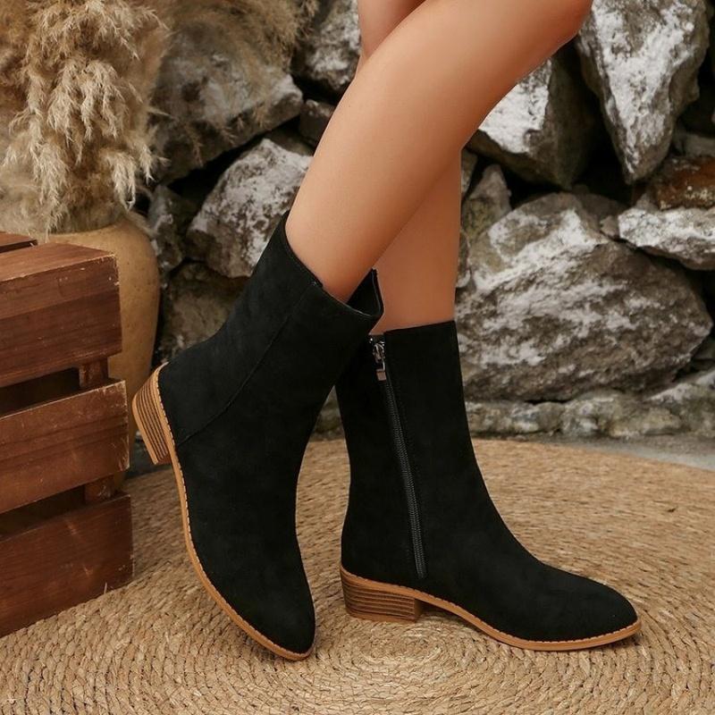 

Fashionable New Comfortable Wear-resistant and Non Slip Women s Boots Winter Sexy and Elegant Solid Color Pointed Walking Boots 36