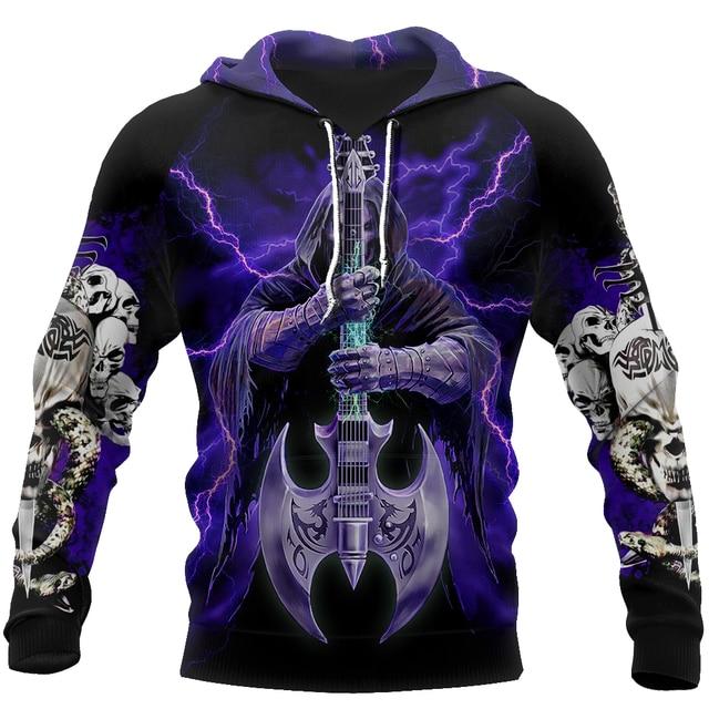 3D Printed Skull Graphics Men's Hoodie Tops Fashion Unisex Sweatshirt Spring Hip Hop Streetwear Oversized Casual Men's Clothing