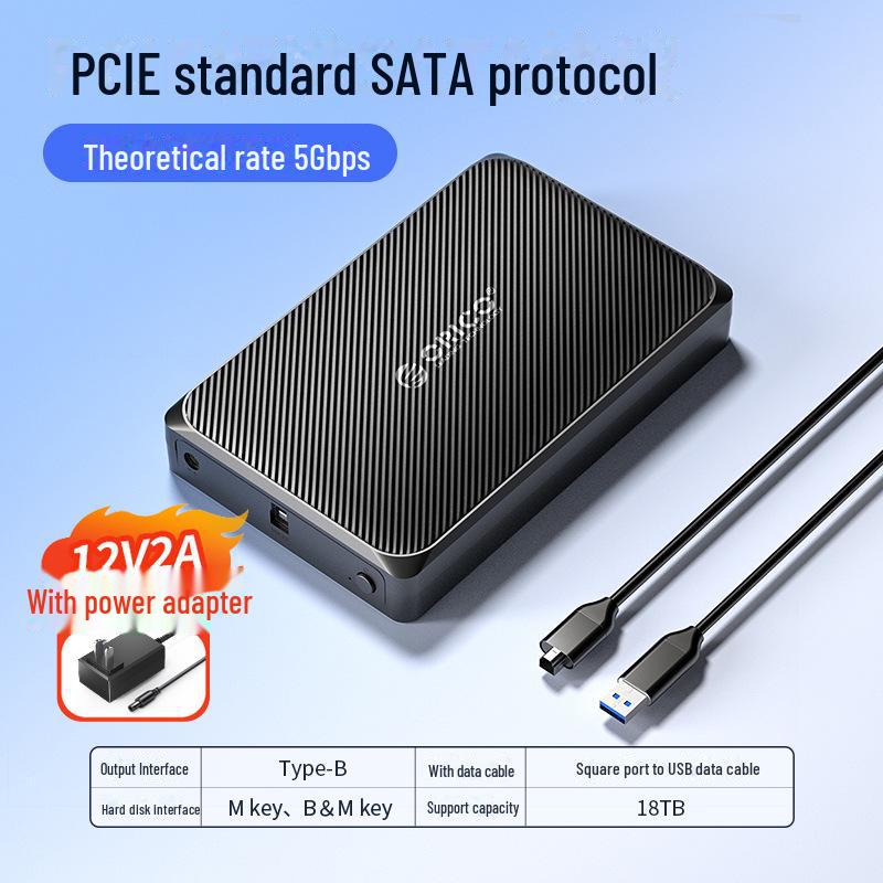 

Корпус внешнего твердотельного накопителя и жесткого диска ORICO 2,5/3,5 дюйма с совместимостью с SATA и M.2 5Gbps SATA protocol чёрный