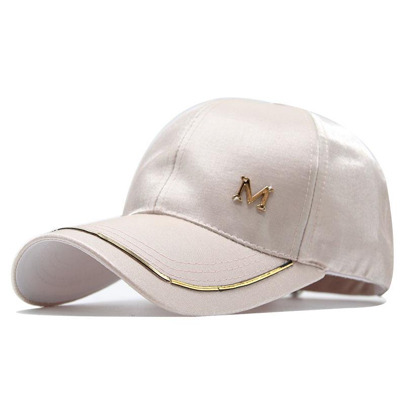 Hat Ladies Casual Versatile M Standard Mercerized Baseball Cap Spring Summer Visor Satin Cap Summer