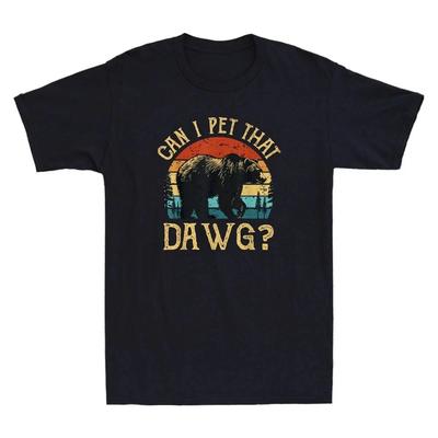 Can I Pet That Dog Funny Bear Camping Hiking Men’s T-Shirt