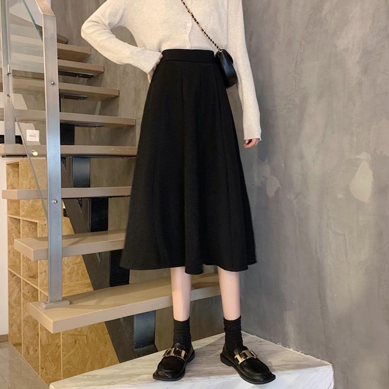 

Юбка миди А-силуэта абрикосового цвета с завышенной талией для женщин - Плиссированный драпированный дизайн, Коллекция весна/осень 2024 S чёрный