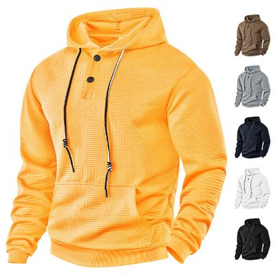 Yeni Stil Kapüşonlu Sweatshirt - Düz Renk Günlük Spor Bol Kesim Trend Uzun Kollu Erkek Sweatshirt