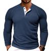 Men's Solid Color Round Neck Long Sleeve T-shirt Casual Sports Raglan Top