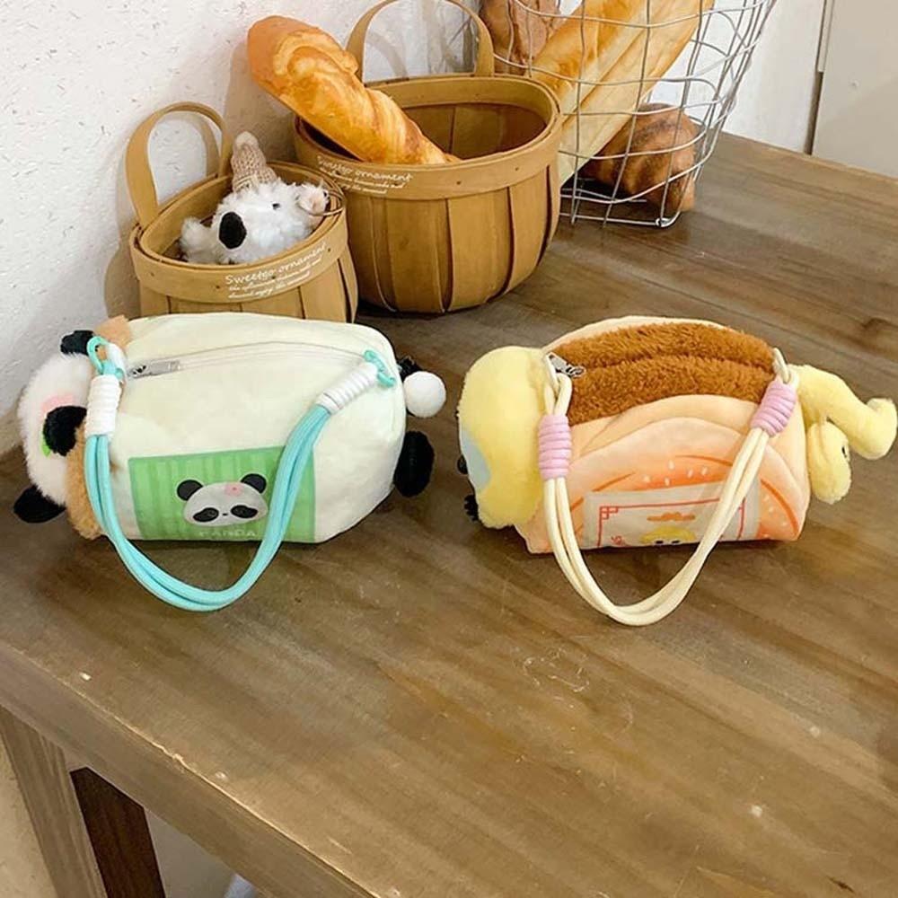 Borsa a Spalla Peluche Panda Cartone Animato Carino Grande Capacità Leggera Morbida Borsa a Tracolla Animale Per Ragazze